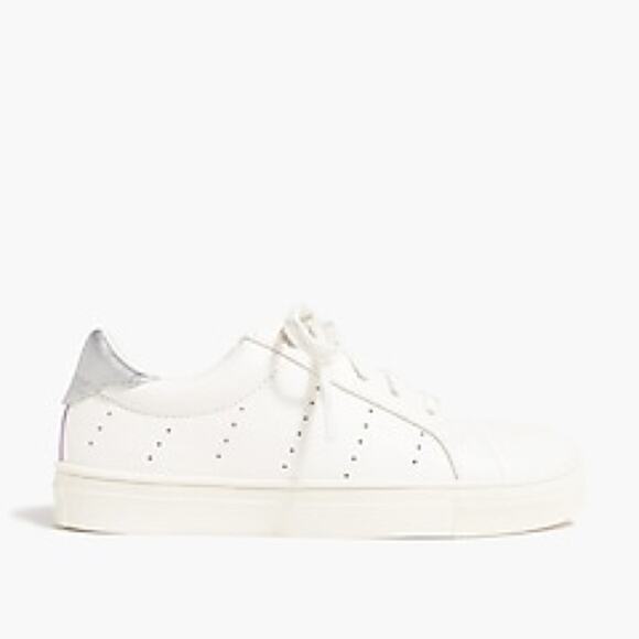 Crewcuts white lavender lace up sneakers - Picture 3 of 10